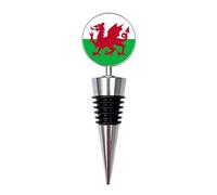 Wales Flag Wine Bottle Stopper | Welsh Dragon Gift | Handcrafted Wine Saver | Patriotic Home Bar Accessory | Gift for Proud Welsh & Rugby Fans