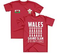 Wales Grand Slam T Shirt - Wales Rugby T Shirt Grand Slam 2019 Champions Welsh Rugby Shirt (X-Large - Mens) Red