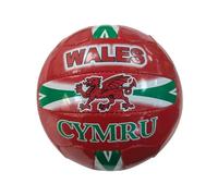 Wales Hand-Stitched Football | Official Size & Weight Soccer Ball with Bold Welsh Flag Red Dragon Design | Durable PU/PVC Construction | Training, Matches, Collectors & Gifts for Welsh Fans