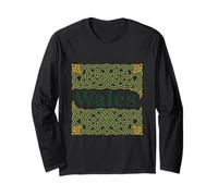 Wales Heraldic Celtic Knotwork Long Sleeve T-Shirt
