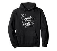 Wales Is Forever - Welsh Patriotic Heart Line Art Pullover Hoodie