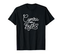 Wales is Forever - Welsh Patriotic Heart Line Art T-Shirt