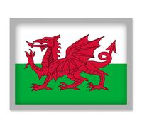 Wales National Flag Vexillology World Flags Country Region Poster Artwork Framed Wall Art Print A4 Artery8 Light Grey One Size