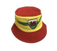 Wales New Cymru Am Byth Sport Welsh Dragon Stripe Football Rugby 1958 Bucket Hat Spirit Patriotic Kids 5-13 Years White, One Size