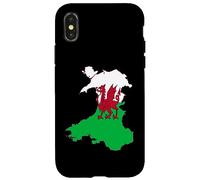 Wales Overlaid By A Vivid Red Welsh Dragon Case for iPhone X/XS