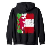 Wales Peru Half Flag Welsh Peruvian Heritage Jersey Zip Hoodie