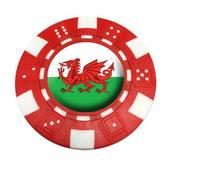 WALES POKER CHIP GOLF BALL MARKER