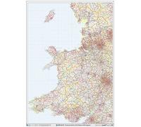 Wales - Postcode District Wall Map-Plastic Coated