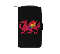 Wales Prideful Flag Fashion Wallet Credit Card Holder Slim Coin Pocket Purse Handheld Phone Bags for Women Men 8×4.5×1.5 Inches
