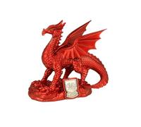 Wales Red Dragon Metallic Figure | Iconic Welsh Mythology Decor for Home, Office Desk & Garden | Beautiful Figurine Gift for Men & Women | Elegant Ornament for Indoor & Outdoor Display