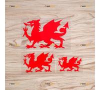Wales Red Dragon Sticker Decal Vinyl Welsh Y Ddraig Goch - 3 Pack Red 7.6cm 10.2cm 15.2cm - for Car Boat Laptop Cup No Background Die-Cut 0221a5