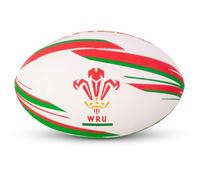Wales Rugby Officially Licensed Ball - Durable Synthetic Rubber, Red, Green & White Rugby Ball - Licensed Size 5 Rugby Ball with Pebbled Surface, Latex Bladder
