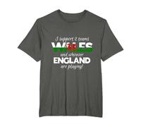 Wales Rugby Supporters Welsh Fan Quote I Support Two Teams T-Shirt, Men's Big and Tall, Asphalt Grey, 5X Tall