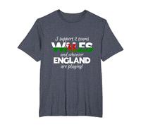 Wales Rugby Supporters Welsh Fan Quote I Support Two Teams T-Shirt, Men's Big and Tall, Heather Blue, 4X Tall