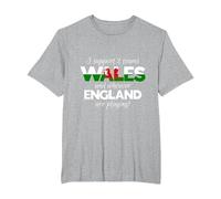 Wales Rugby Supporters Welsh Fan Quote I Support Two Teams T-Shirt, Men's Big and Tall, Heather Grey, 5X Tall