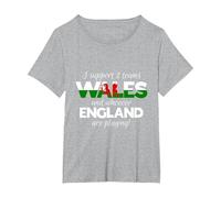Wales Rugby Supporters Welsh Fan Quote I Support Two Teams T-Shirt, Women's Plus, Heather Grey, 3X