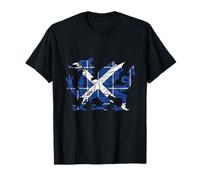 Wales Scotland Flag Dragon Welsh Scottish Hybrid Tartan T-Shirt