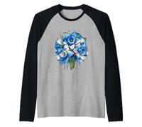 Wales Scotland Mixed Heritage Daffodil Scottish Flag Flower Raglan Baseball Tee