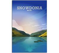 Wales Snowdonia Mountain Vintage Travel Poster Retro Wall Art Canvas Poster Art Print Room Decor Home Decor Unframed 50x75cm