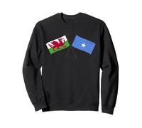 Wales Somalia Crossed Flags Welsh Somali Heritage Sweatshirt