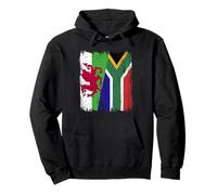 Wales South Africa Half Flag Welsh South African Roots Pullover Hoodie