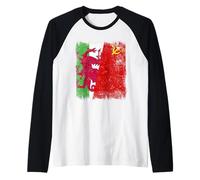 Wales Soviet Union Flag Welsh USSR Heritage Raglan Baseball Tee