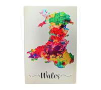 Wales Splash Map Magnet | Artistic Welsh Map Fridge Magnet with Watercolour Splash Design | Stylish Souvenir for Travel Lovers & Welsh Culture Enthusiasts