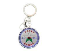 Wales Star Flag Pillbox Keyring | Compact & Stylish Keychain with Built-in Pill Holder | Featuring Welsh Flag Star Design | Functional Accessory for Everyday Convenience & Travel