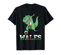 Wales T-Rex Dino Wales Football Team Welsh Dragon Wales Flag T-Shirt