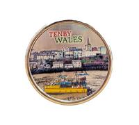 Wales Tenby Vintage Look Bottle Opener Magnet Bottle Cap - Premium Welsh Souvenir Featuring Retro Tenby Design, Built-in Bottle Opener, Durable Resin with Foil Finish Collectible Gift