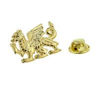 Wales Welsh Dragon Gold Coloured Design Lapel Pin Badge