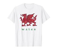 Wales Welsh Dragon Value Graphic T-Shirt, Men, White, L