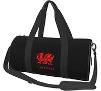Wales Welsh Dragon Yard Flag Travel Luggage Duffel Bag Sports Rolling Foldable Duffel Bag, Black