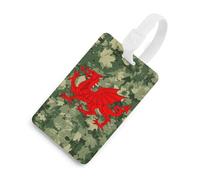 Wales Welsh Dragons Camouflage Leaves Luggage Tags for Suitcases Handbag Tag Labels Travel Accessories Privacy Cover ID Label