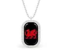 Wales Welsh Funny Pendant Necklace for Women Personalized Fashion Jewelry Diamond Necklaces for Wedding Birthday Gold Silver