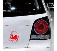 Wales Welsh Map Dragon Silhouette Sticker Decal Vinyl - 2 Pack Red 10.2cm - for Car Boat Laptop Cup No Background Die-Cut 0221a5