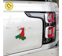 Wales Welsh Map Outline Red Dragon Car Magnet Magnetic Sticker Decal - 2 Pack Reflective 10.2cm - for Truck Door Fridge Reusable Waterproof