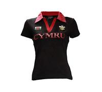 Wales Welsh Short Sleeve Ladies Rugby Shirt [blk] 8/10
