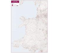 Wales, West Midlands and North West Postcode District Map (Laminated) | Maps International