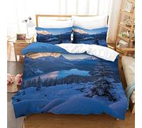 WalfiaA 3D Printed Bedding Quilt Cover Banff National Park Bedding Children Boy Girl Bedding Gift Double 200x200cm, 1 quilt cover + 2 pillowcases