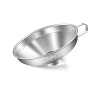 Walfos 10cm Stainless Steel Wide-Mouth Funnel with Handle for Wide and Regular Mason Jars Canning Jars Transferring Liquid and Dry Ingredients