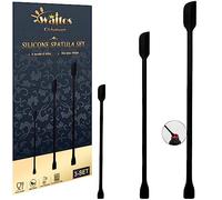 Walfos 3pcs Mini Silicone Spatula Set, Small Spatulas For Cosmetics, 600°F Heat Resistant Reusable Beauty Spatula Tiny Spatula, No Bpa Free, For Kitchen Cooking Cosmetic Jars Kitchen Bottles, Black
