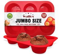 Walfos Deep and Jumbo Muffin Trays 6 Cup Large Silicone Muffin Pan, Muffin Tin Non-Stick Jumbo Giant Cupcake Tin, Silicone Cupcake Tray for Egg Muffin, Big Cupcake, Yorkshire Pudding, Bun(2 PCS)