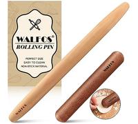 Walfos French Rolling Pin Set - Natural Wooden Rolling Pins (8inch, 15.7inch), Baking Dough Roller for Pizza, Pie, Pasta, Bread, Pastry, No Coating
