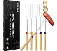 WALFOS Marshmallow Toasting Forks, Telescoping Marshmallow Toasting Kits Sticks, BBQ Smores Skewers,Campfire Roasting Sticks & Hot Dog Forks, 6 PCS