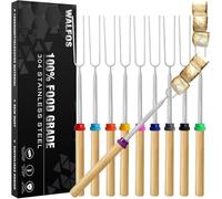 WALFOS Marshmallow Toasting Forks, Telescoping Marshmallow Toasting Kits Sticks, BBQ Smores Skewers,Campfire Roasting Sticks & Hot Dog Forks, 10 PCS