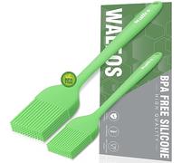 Walfos Silicone Basting Brush, Heat Resistant Pastry Brushes Set, Strong Steel Core and One-Pieces Design, Perfect for BBQ Grill Kitchen Cooking, BPA Free and Dishwasher Safe, 2 Pcs (Lime Green)