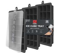 Walfos® Silicone Ice Cube Tray, 3 x 24 Grids, Flexible Ice Cube Trays with Lid, Easy Release of Ice Cubes, Food Safe and BPA-Free, for Cocktails, Whisky, Wine, Fruit
