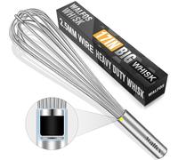 Walfos Whisk,17in Large Whisks, Heavy Duty Stainless Steel Wire Whisk Ideal For Beating Eggs, Blending Sauces, Mixing Batter.