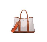 WALFREW Handbags For Women Women's Bags Luxury First Layer Cowhide With Canvas Shoulder Ladies Messenger Bag Leather Handbags Handbag Garden Bag(E,M)